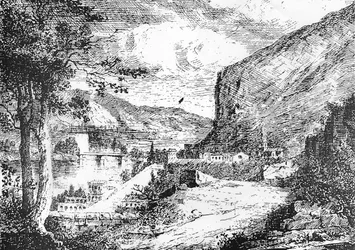 Detail einer Gravur von Laurent Guétal